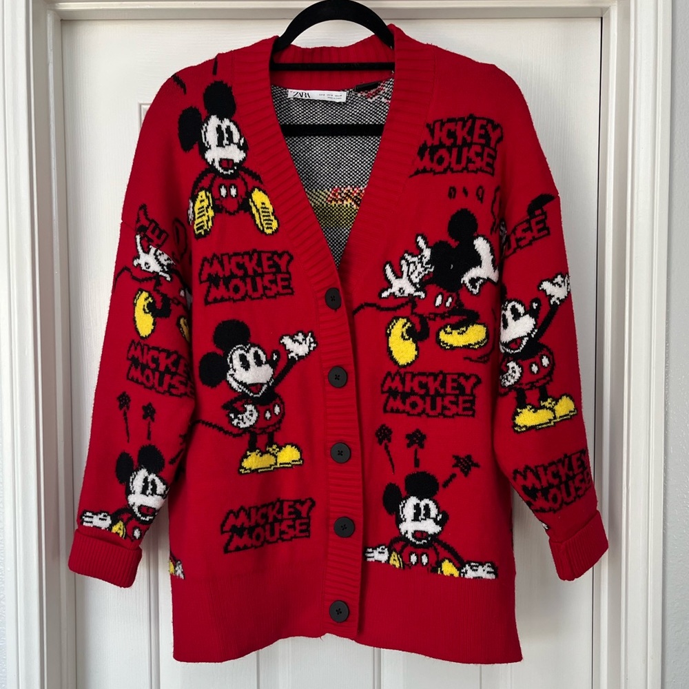 Zara X Disney Mickey Mouse Jacquard Oversized Sweater